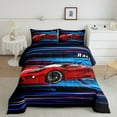 thumbnail image 1 of YST Red Race Car Bedding Set Full Extreme Sports Comforter Set,Speed Sport Car Game Duvet Insert Neon Gradient Glowing Line Bedding Comforters & Sets Kids Boys Room Dcorative,Lightweight 3pcs, 1 of 5