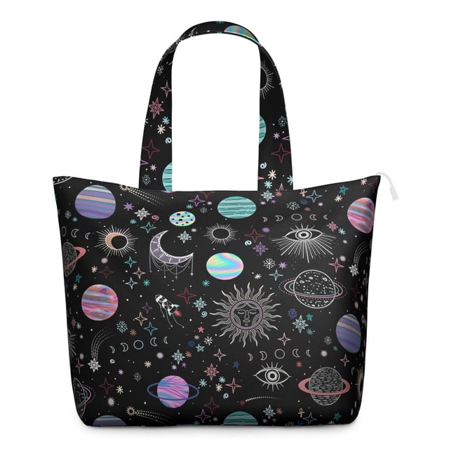 Outer Space Celestial Themed Weekender Bag Multipurpose Travel Tote with Large Capacity, Lightweight Airplane Friendly for Short Trips Yoga