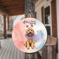 thumbnail image 3 of 4th of July Goldendoodle Celebrates Independence Day Round Wood Sign Doodle Dog Lover Gifts Idea Hanging Wall Home Decor - 12010, 3 of 5