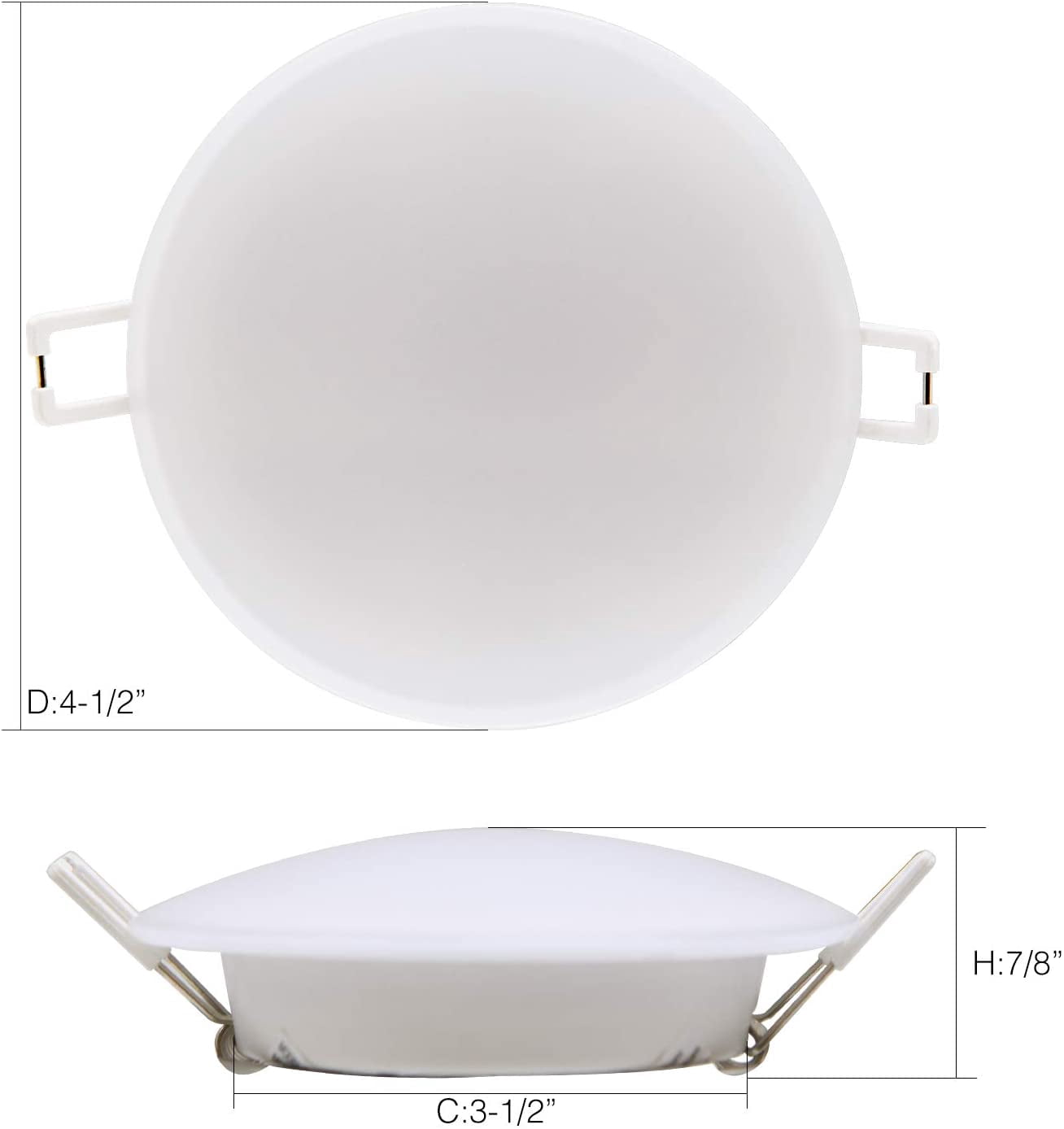 Homdec 12V LED Puck Light, 6Packs 4.5inch Recessed Mount Ceiling Dome Light, 3400K Warm White Soft Light Under Cabinet Light, 12V Interior Light for RV, Camper, Caravan, Boat, Motorhome