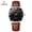 Rose gold buckle, black face, brown leather strap, variant on Men's watch, simple business watch, steel band, PU leather strap, luminous quartz watch, fashionable and trendy waterproof men's wristwatch