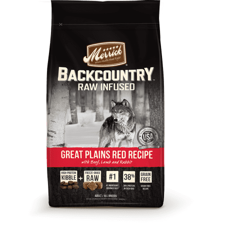 Merrick Backcountry Grain-Free Raw Infused Great Plains Red Recipe Dry Dog Food, 12