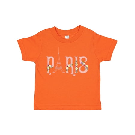 

Inktastic Pink Paris Eiffel Tower with Flowers Gift Toddler Boy or Toddler Girl T-Shirt