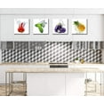 thumbnail image 6 of Kitchen Wall Decor - Fresh Vegetables Canvas Wall Art Colorful Various Fruits Cucumber Eggplant Pineapple Pimento Food Picture Artwork Modern Livingroom ons 12"X12"X4 Panels stretched and Framed, 6 of 6