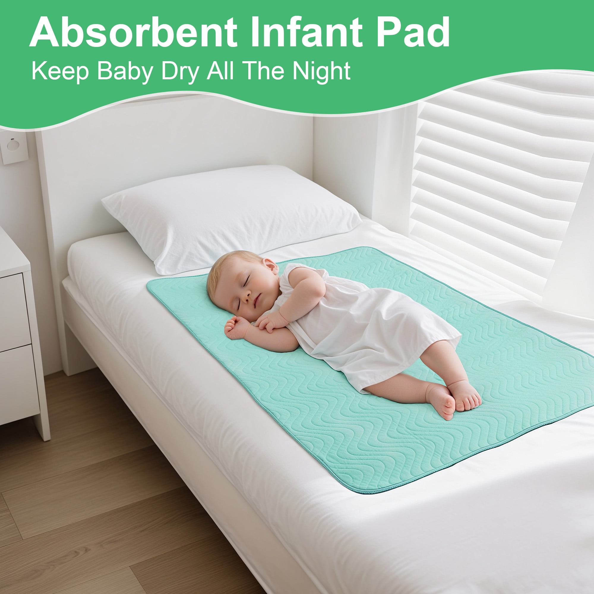 ALLJOY 3 Pack 34”x36” Waterproof Reusable Bed Pads - Washable Incontinence Underpads for Adults, Elderly, Kids, and Pets, Soft Quilted Mattress Protector