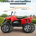 thumbnail image 5 of Funcid 24V 2-Seater Kids ATV, 4 Wheeler Electric Ride on Car with Steel Frame and 400W Motors, Ride on Toy for Kids 3-10 Years w/ Bluetooth, Music, LED Lights, Red, 5 of 11