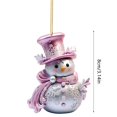 thumbnail image 3 of Pink and Silver Snowman Christmas Ornament, Festive Hanging Decor for Home and Holiday Season Ambiance, for Adding a Touch of Elegance to Christmas Tree - A, 3 of 5