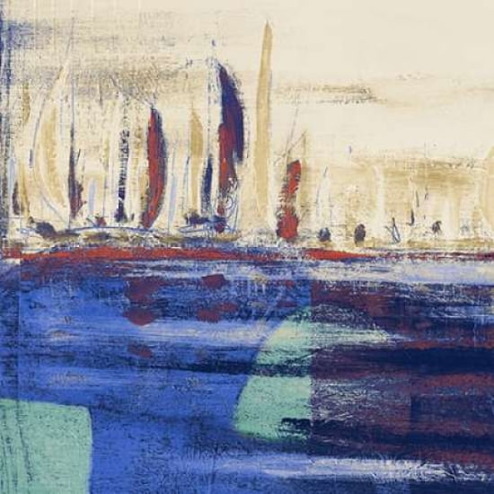 Blue Calm Waters Square I Canvas Art - Kingsley ()