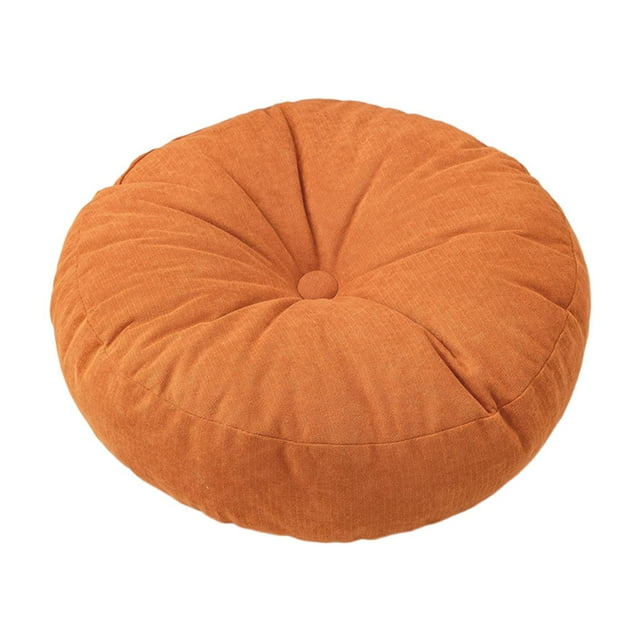 Cojín redondo para el suelo, cojín suave para sentarse en el suelo, ideal para el sofá o la silla de casa. Naranja