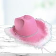 thumbnail image 4 of Novedad Sombrero de vaquero Sombreros de sol de Sombrero de occidental para adultos Adolescentes Vestir en la playa Sunnimix  Sombrero de vaquero, 4 of 8