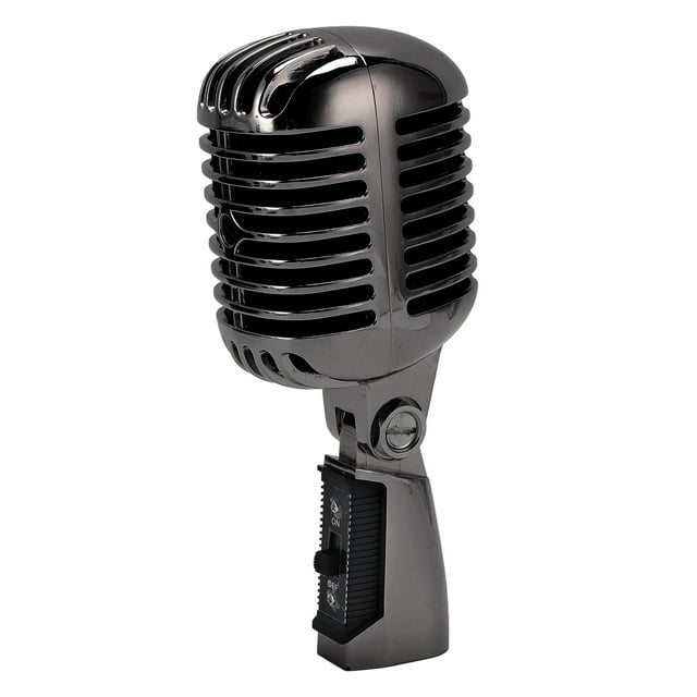 Micrófono vocal dinámico retro clásico, micrófono de recogida de estilo antiguo con cable xlr híbrera a 6,35 mm, micrófono de estudio cable, micrófono para cantar vintage