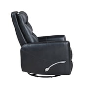 New Classic Furniture Takami Faux Leather Swivel Recliner in Black