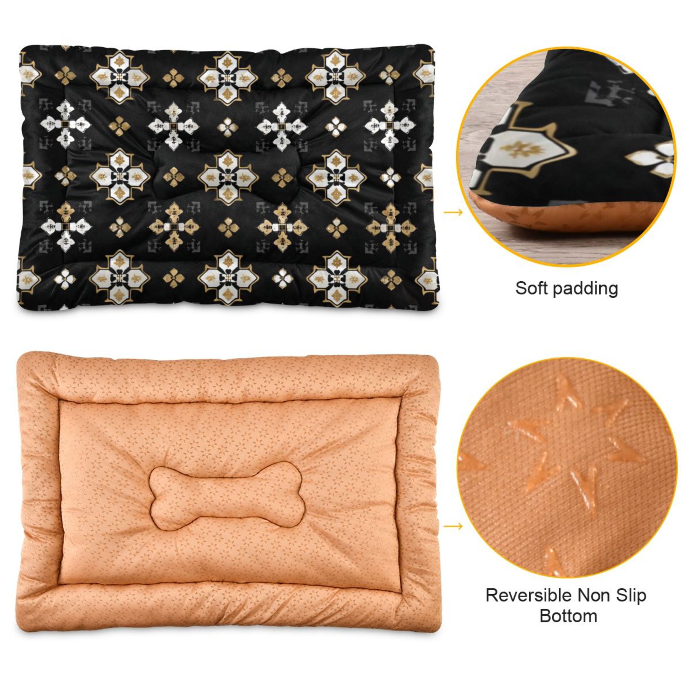 Cozy Mat Pet Bed Indoor Outdoor Warm Soft For Cat Dog Puppy(S/M) Elegant and Intricate Pattern