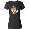 thumbnail image 3 of Inktastic Cute Fox, Fox With Hat And Scarf, Orange Fox Women's T-Shirt, 3 of 5