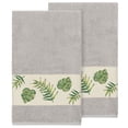 thumbnail image 2 of Authentic Hotel and Spa  Turkish Cotton Palm Fronds Embroidered Light Grey 2-piece Bath Towel Set, 2 of 3