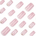 thumbnail image 6 of Aellinatey 24pcs Square False Nail Elegant White Flowers Press on Nail Manicure Nail Art, 6 of 8