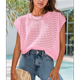 thumbnail image 5 of Top de Crochet con Cuello Redondo y Corta para Mujer, Rosa, Talla XL, 5 of 8