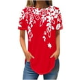 thumbnail image 2 of Blouses pour Femmes, Mode Féminine Blouse à Manches Courtes Col Rond Hauts Décontractés, 2 of 3