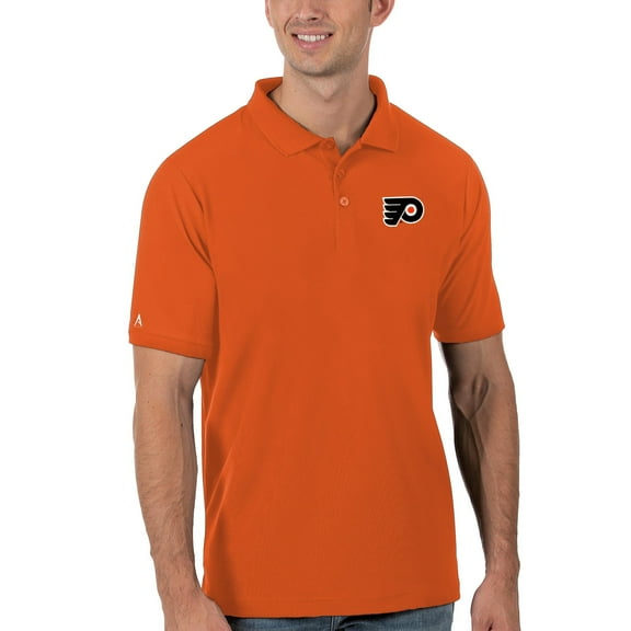 Men's Antigua Orange Philadelphia Flyers Legacy Pique Polo