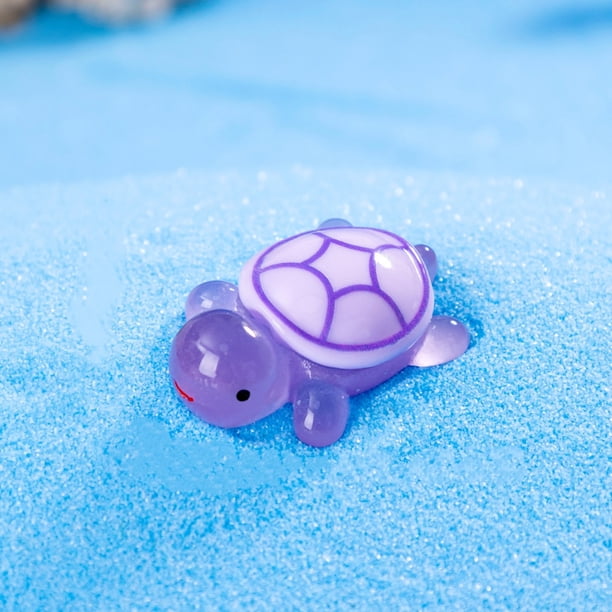 Adornos de tortugas luminosas pequeñas Adornos de resina para escritorio con forma de tortuga pequeña
