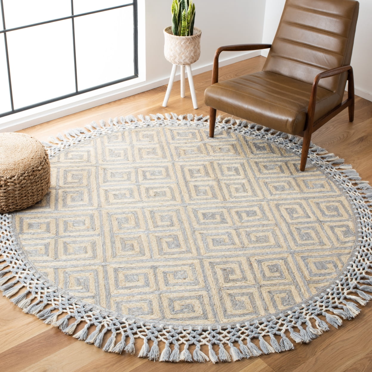 SAFAVIEH Sahara SAH410F Handmade Grey / Beige Rug