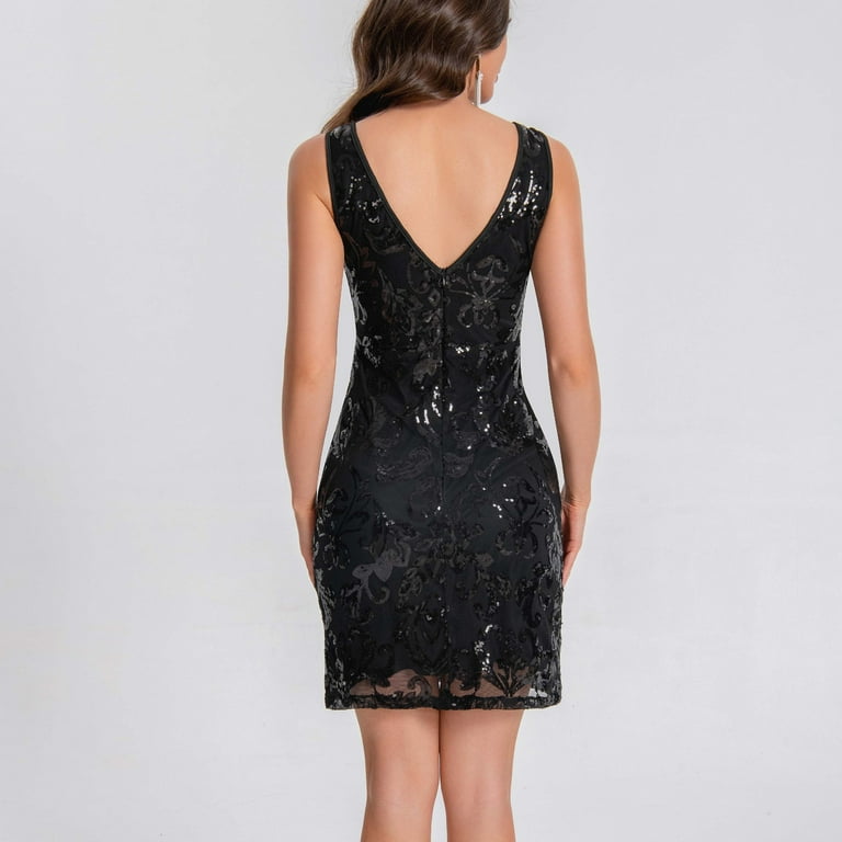 Rvkxad Wedding Dresses for Women Sequin Sparkly Glitter Sleeveless Party  Club Bodycon Mini Dresses Wedding Guest Mesh Going Out Dress Black S -  Walmart.com