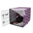 thumbnail image 5 of Floral Dog Crate Cover, Romantic Roses Continuous Violet Lilac Tones Pattern, Easy to Use Pet Kennel Cover Small Dogs Puppies Kittens, 7 Sizes, Eggplant Mauve, by Ambesonne, 5 of 6