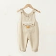 thumbnail image 2 of ZACPNCV Baby Boys Girls Corduroy Bib Overalls Infant Toddler Corduroy Straps Outfits Pants Romper Jumpsuit with Pockets Beige 2-3 Years, 2 of 8
