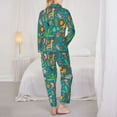 thumbnail image 5 of Kll Jungle Animals Print Women'S Long Sleeve Pajamas With Pants Sleepwear Loungewear 2 Set-Small, 5 of 9