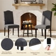 thumbnail image 6 of Alden Design 2pcs Tufted High Back Dining Chair, Gray, 6 of 11