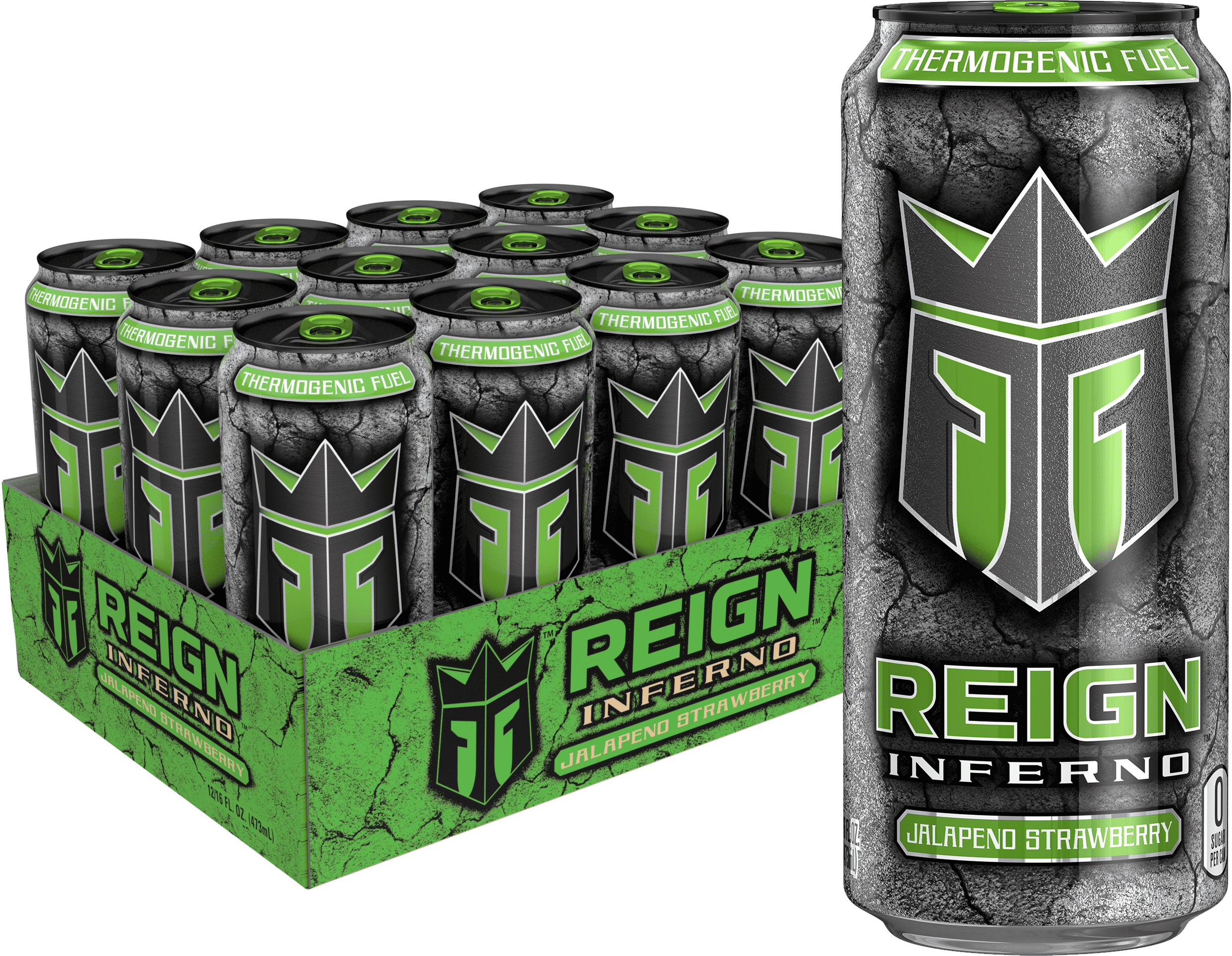 (12 Cans) Reign Total Body Fuel Inferno Energy Drink, Jalapeno