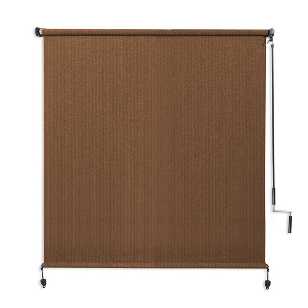 Coolaroo 72" x 48" Crank Operated Brown Roller Sun Shade