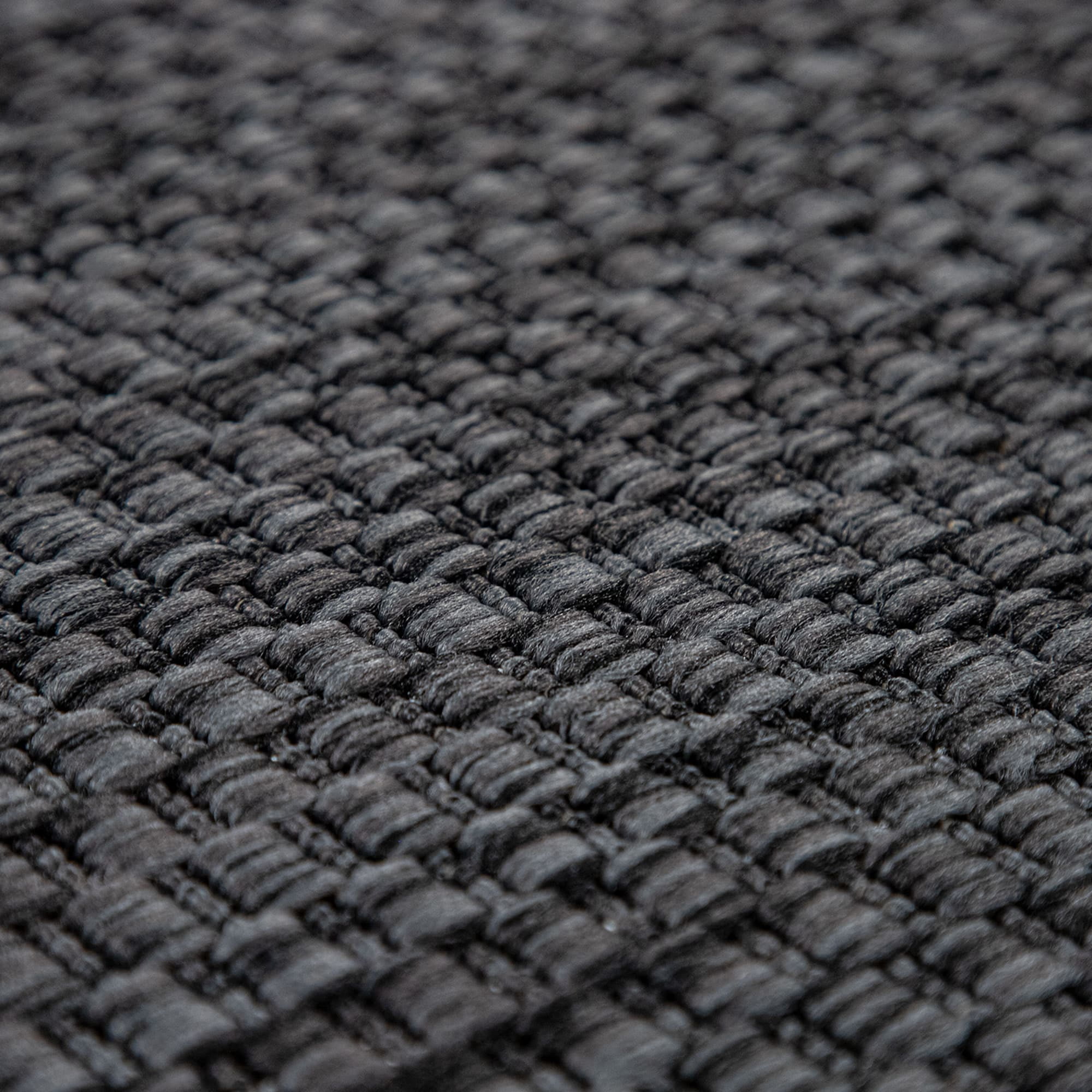 Solid Outdoor Rug for Patio or Balcony in Mottled Anthracite