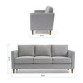 thumbnail image 4 of Mellow Hana Modern Upholstered Linen Fabric Sofa with Armrest Pockets, Heather Grey, 4 of 7