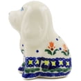 thumbnail image 3 of Polish Pottery 3¾-inch Dog Figurine (Cocentric Tulips Theme) Hand Painted in Boleslawiec, Poland + Certificate of Authenticity, 3 of 6