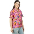 thumbnail image 3 of Stylore Womens Hawaiian Shirt Short Sleeve Blouse Funky Candy Pink S, 3 of 7