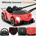 thumbnail image 3 of OLAKIDS 2 Seater Kids Ride on Car, 12V 4WD Licensed Lamborghini Veneno Powered Electric Vehicle with Hydraulic Doors, Rocking Mode, Adjustable Speeds, Remote Control, MP3, Headlight, 3 of 10