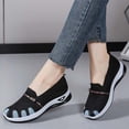 thumbnail image 5 of Hurxie Walking Shoes Women Slip on Sneakers Non Slip Work Tennis Plantar Breathable Mesh Comfortable Ladies Nursing Black, 5 of 7