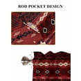 thumbnail image 6 of Red Black Boho Bathroom Window Curtain, Vintage Ethnic Tribe Abstract Art Retro Light Filtering Coffee Kitchen Curtains, Bedroom Living Room Curtains 2 Panel 84"x54", 6 of 6