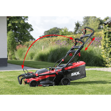 Skil - 20-Volt PWR CORE 20 18-Inch Push Lawn Mower (2 x 4.0Ah Batteries and 1 x Dual Port Charger) - Red/Black