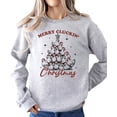 thumbnail image 2 of Merry Cluckin Christmas Sweatshirt for Women and Teens Funny Chicken Xmas Tree Pullover Gray Sweatshirt Adult X-Large, 2 of 4