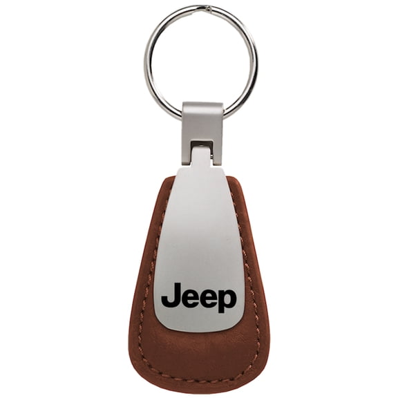 Jeep Leather Teardrop Key Chain (Brown)