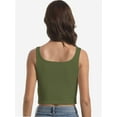 thumbnail image 6 of Women’s Sexy Square Neck Double Lined Seamless Sleeveless Cropped Tank Yoga Crop Basic Tops, 6 of 6