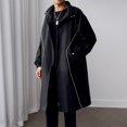 thumbnail image 2 of KKBOTIVE Mens Trench Coat Zip Up Windbreaker Jackets Lapel Lightweight Long Jacket Casual Overcoat Men's Fashion Black Size: XXL, 2 of 4