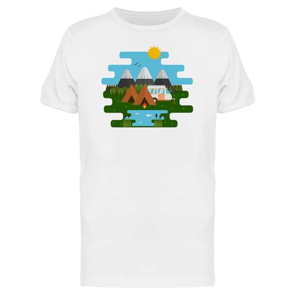 Mountain Lake Camp Rvs Tee Men's -Image by Shutterstock