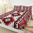 thumbnail image 3 of Manfei Boho Hippie Aztec Queen Sheet Sets, Retro Geometric Abstract Flat Sheet, Tribal Western Style Queen Fitted Sheet, Ultra Soft Home Decor, 4 Pieces, 3 of 7