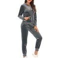thumbnail image 5 of Itsame Tops and Pants Activewear Set Womens Sweatsuits 2pcs Sets Long Sleeved New Women Athletic Outfit Sets Gray Size XL, 5 of 8