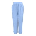 thumbnail image 6 of Girls Summer Elastic Waist Long Pants Casual Solid Trousers for Kids Breathable Lightweight Everyday Wear7 15Years Girls Striped Leggings Young Girls Clothes Girl Leggings Softball Youth Pants Girl, 6 of 8