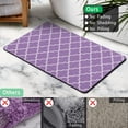 thumbnail image 3 of Lavender Thin Bathroom Rugs Fit Under Door 20"x32" Quick Dry Super Water Absorbent Purple Bath Mat Rug Rubber Backed Bath Rugs Mats for Bathroom Non Slip Washable, 3 of 5