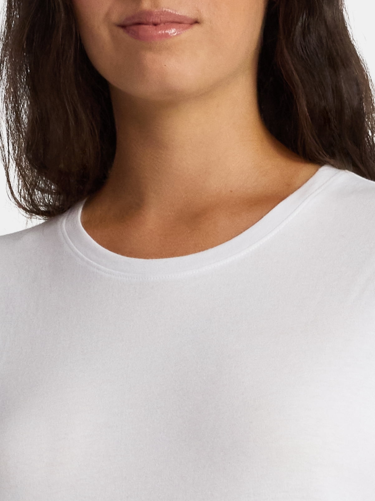 Time and Tru Women's Cotton Crewneck Tee with Short Sleeves, Sizes XS-XXXL